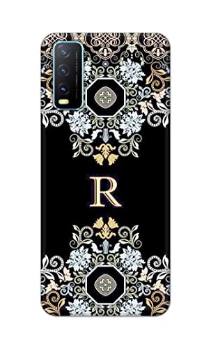 Image of PRINTFIDAA Name II Initial II Letter Floral Pattern Alphabet R Printed Designer Hard Back Case Cover for Vivo Y20 / Vivo Y20i / Y20s / Y20G / Vivo Y12s / Y20S (G) -(SS) MVN1007