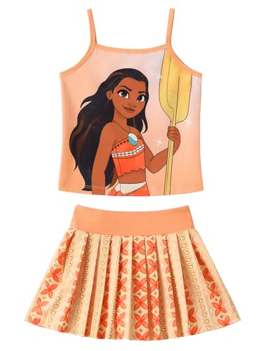 Image of Disney Minnie Frozen Stitch Princess Toddler Girls' Tennis Skirt Sets Kids Athletic Camisole Top & Skort 2 Piece Outfit 2-9Y