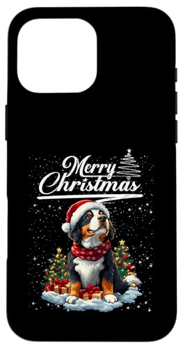 Merry Christmas Bernese Mountain Dog Santa Dog Lovers Xmas �X�}�z�P�[�X iPhone 16 Pro Max �p
