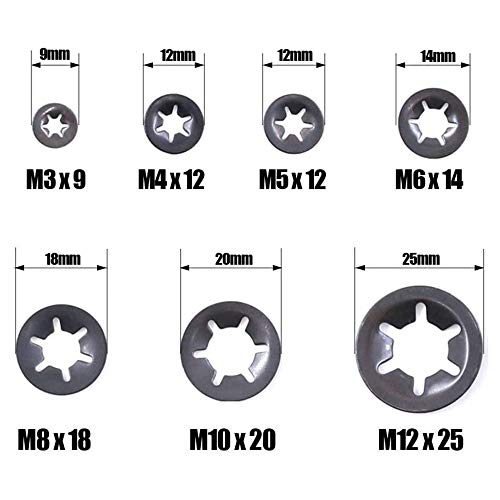 image for Guard4U 280Pcs 7-Size Metric Internal Tooth Starlock Washers Assortmen