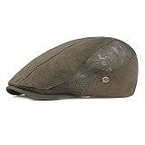 Estilo: informal Boina Cap Verano Sombrero Hombres Mujeres Boinas Newsboy Flat Cap Masculino Femenino Transpirable Mesh Cap Artista Pintor Boina Sombrero, Verde militar, 55-60cm adjustable,