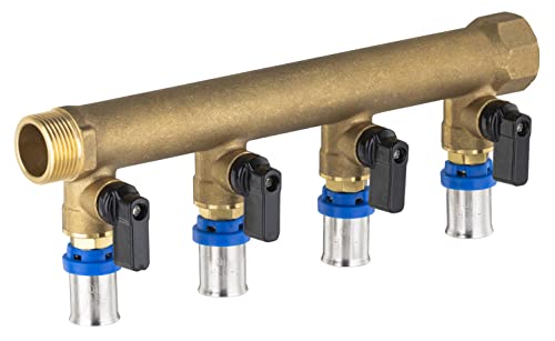 Collecteur mâle - femelle 20x27-4 départs multicouche à sertir Ø16 à vannes NOYON & THIEBAULT