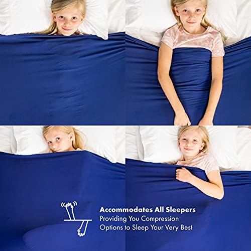 Harkla Sensory Compression Sheet for Kids (Twin/Single) Sensory Sheet Compression Blanket is Great Weighted Blanket Alternative for Adults or Children | Helps with ASD & SPD | Stay Cool & Comfortable