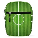 Qjjinxior Umhängetasche, grünes Fußballfeld, Umhängetasche, Mehrzwecktasche, kleine Umhängetasche für Arbeit, Business, Reisen, Grünes Fußballfeld, Einheitsgröße