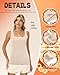 Riyiper 5 Pack Women's Fleece Lined Thermal Tank Top Seamless Square Neck Slim Fit Sleeveless Undershirt Warm Base Layer Vest(Black, Gray, Khaki, Nude Color, White,Medium)