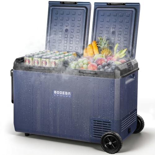 BODEGACOOLER 100QT Portable Car Refrigerator Freezer with Wheels, 12V Fridge Freezer, Electric Cooler for Car, -20℃ Car Freezer, 12 Volt Refrigerator Portable for Camping, RV, Travel, IPX4, Quiet