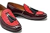 Mens Red Faux Leather Tassel Loafers Patent Shiny Glitter Party Dress Shoes [R879-MARRON-43EU] #2