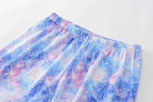 Image of Tie Dye Mermaid Sloth Christmas Halloween Pajamas for Girls Long Sleeve and Pants Nighty PJS 2-piece Set Size 6-16