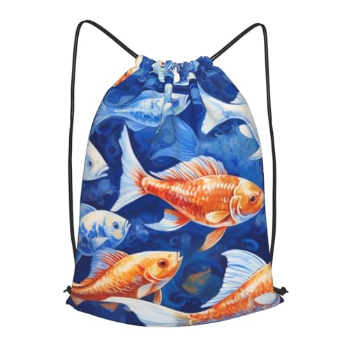 Drawstring Bag for Women Lightweight Sports Gym Bag Dish Painting Soccer Backpack for Travel