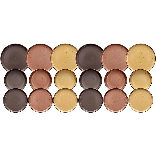 Tognana Bruges - Servicio de platos para 6 personas, 18 piezas, Stoneware, multicolor