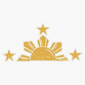 Three Star and A Sun Philippines Sticker Vinyl Decal Bumper Sticker 5"
