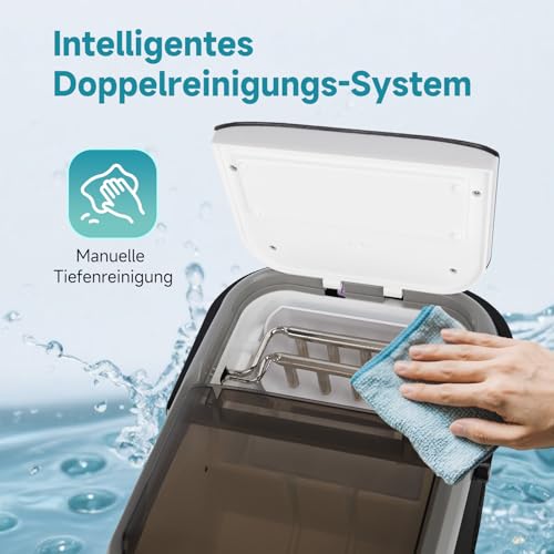 Aigostar Eiswürfelmaschine klein, Selbstreinigende Eiswürfelbereiter, 9 Würfel in 6 Min, 2 Eiswürfel-Größen, 130W Ice Maker mit Schaufel u. Korb, 14kg/24h, 35 dB, für Küche, Büro, und Party (1.5L) 5 Aigostar Eiswürfelmaschine klein, Selbstreinigende Eiswürfelbereiter, 9 Würfel in 6 Min, 2 Eiswürfel-Größen, 130W Ice Maker mit Schaufel u. Korb, 14kg/24h, 35 dB, für Küche, Büro, und Party (1.5L)