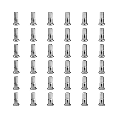 TSTRAUM 36 Stück Fahrrad Speichen nippel,Messing Fahrrad Mountainbike Rennrad Speichen Nippel,Fit für 14G / 2mm Durchmesser Speichen (Silber, 12mm Länge)