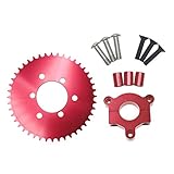 sthus CNC 44T Sprocket With 1.5' Adapter Fits 60cc 66cc 80cc Motorized Bicycle (Red)