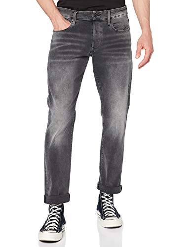 G-STAR RAW 3301 Regular Straight Jeans Vaqueros, Negro (Antic Charcoal B479-A800), 29W / 32L para Hombre