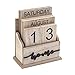 Notakia Perpetual Calendar Wooden Calendar Blocks Vintage Wood Block Calendar for Home Office Desk Accessories Week Month Date Display (Wood Color Home)