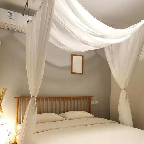 Bed Canopy for Girls,King Canopy Bed Curtains with Bed Frame Queen Full Bed White Tulle Canopy Bed Scarf,Sheer Bed Drapes,Twin Girls Canopy Bed Decor for Baby Crib,Kid Adult Beds (59 * 255 inches) by Comtelek - Image 7