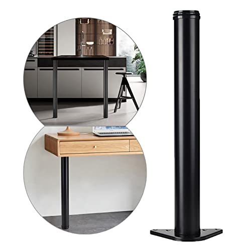 Jolan Patas De Muebles- Patas De Mesa Ajustables en Altura- Pies De Muebles De Repuesto- Patas De Escritorio De Metal Patas De Barra, Patas De Apoyo para Muebles Casa, Negro/Blanco,Black-40cm(15.7in) Cover