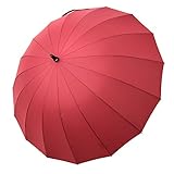 Saiveina 47 Inch Auto Open Straight Strong Durable Umbrella, 190T Fiber Waterproof Windproof Sport Umbrella 16 Ribs (SV1258 - Purplish Red)