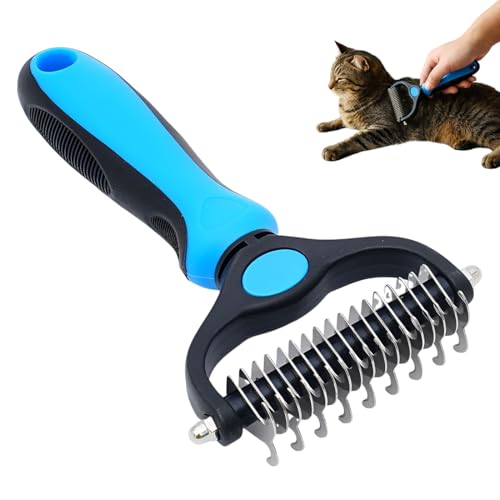 KYLOS Cepillo y Peine para Perros y Gatos - Eliminador de Pelo Muerto y Desenredante de Nudos - Doble Función para Mascotas de Pelo Largo y Corto - Acabado Profesional sin Dañar la Piel