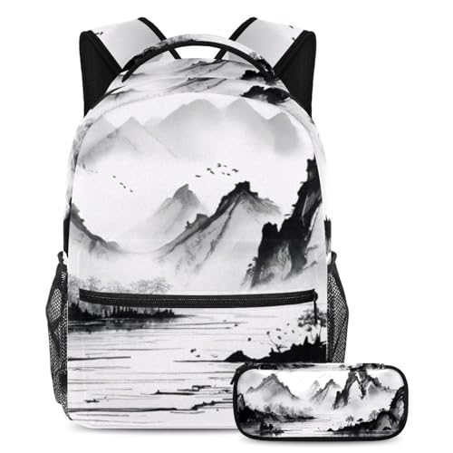 Sac à dos et trousse de jour peinture à l'encre multicolore grand format