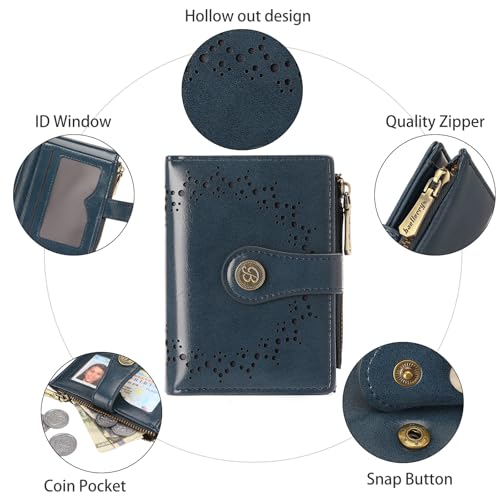 Image of Small Wallet for Women Bifold Credit Card Holder Compact Women Wallet with Zipper Coin Pocket
