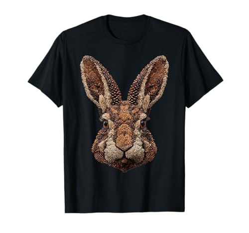 Conejo con Piñas de Otoño Animal Artístico Otoñal Surreal Camiseta