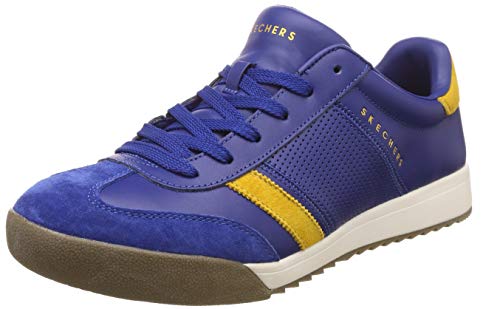 Skechers Zinger, Zapatillas para Hombre, Azul (Blue Leather/Yellow Trim BLYL), 41.5 EU