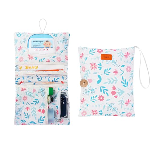 Image of IPQXE Baby Diaper Organizer Bag - Upgraded Nappy Bag with Wrist Strap and Zipper Pocket I Foldable Design I Essential Travel Gear for babies, Boys, and Girls