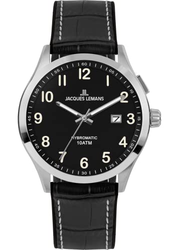 Montre chronographe Jacques Lemans Hybromatic homme acier montre bracelet cuir