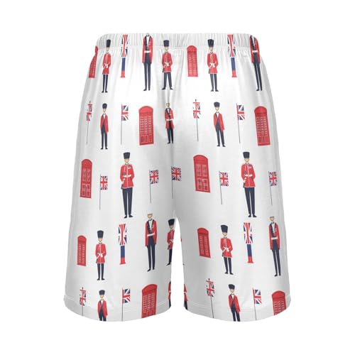 Pajama Shorts for Men with Pockets British Flag Soldier Mens Pajama Bottoms Soft Lounge Sleepwear4