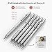 Nicpro 30PCS Silver Metal Mechanical Pencils Set in Leather Case, Art Drafting Pencil 0.5, 0.7, 0.9 mm, 2mm Lead Pencil Holder for Sketching Drawing With 16 Tube (6B 4B 2B HB 2H 4H Colors)Lead Refill