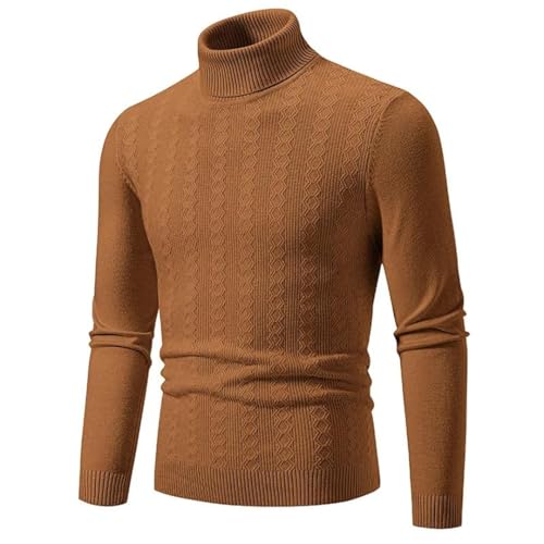 Men Fall Winter Knitted Pullovers Casual Warm Knit Turtleneck Pullover Sweaters 5