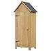 Outsunny Armoire abri de Jardin Remise pour Outils 3 étagères Porte loquet Toit Pente bitumé dim. 77L x 54l x 179H cm Bois Sapin pré-huilé