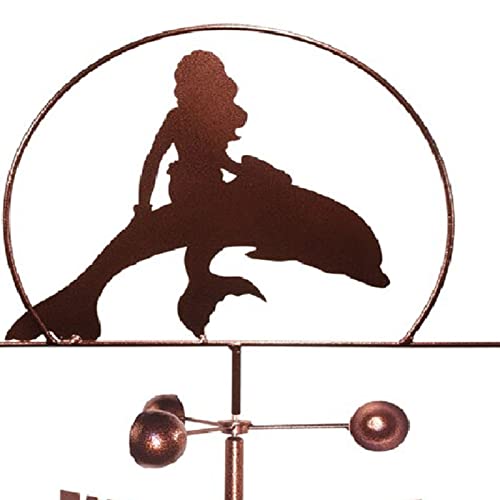 Cyxi Metal Products Weathervane Mermaid & Dolphin Courtyard Decoration Garden Stake Weather Vane For Patio, Lawn & Garden #TOP5