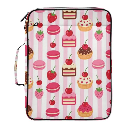 Organizador de archivos expandible con diseño de frutas y pastelería, 7 bolsillos A4 con cremallera