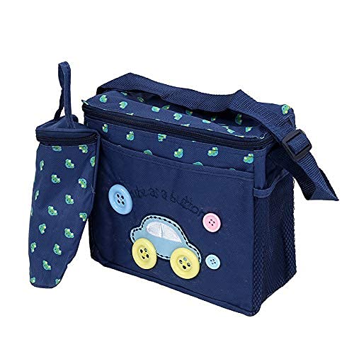 Ubersweet Imported 3X(4pcs Cute As Button Embroidery Baby Nappy Changing Bags Sets Dark Blue X9G1)_114082