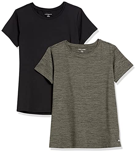 Image of Amazon Essentials Women's Active Quick Dry Tech Stretch Short-Sleeve Crewneck T-Shirt, Multipacks