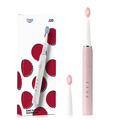 Spazzolino Elettrico Ricaricabile, JTF Spazzolino Sonico per Pulizia Dentale, 5 Modalità ad...