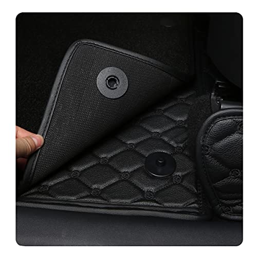 ThinSGO Tesla Model Y All-Wealther Floor Mat Waterproof Full Covered PU Leather Vehicle Floor Carpet