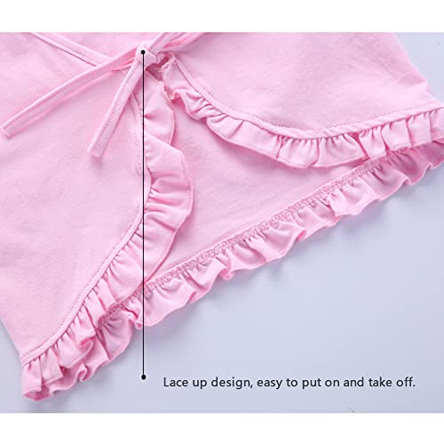 Girls Ballet Wrap Top Long Sleeve Cardigan Front Knot Gymnastics Crop Outerwear for Kids3