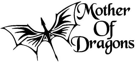 ISEE 360® Mother of Dragons Black Decal Vinyl Car Sticker for Laptops Bikes Cars Trucks Vans Windows Sides Hood Bumber Rear Home Decor L X H 35 cm X 20 cm