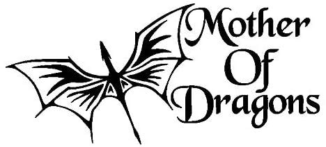 ISEE 360® Mother of Dragons Black Decal Vinyl Car Sticker for Laptops Bikes Cars Trucks Vans Windows Sides Hood Bumber Rear Home Decor L X H 35 cm X 20 cm