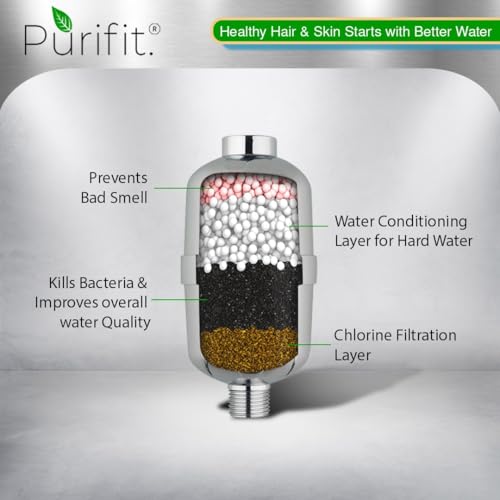 Image of Purifit Hard Water Softener For Tap & Shower V2 | Universal Fit Tap & Shower Filter For Hard Water For Hair, Helps Reduce Chlorine, Supports Hair Care, Dry Skin & Frizz Control, Easy Installation