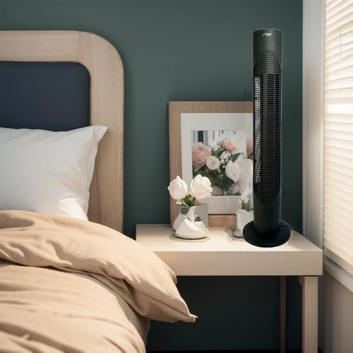 Ventilador de Torre Silencioso 55W com 3 Velocidades - Design Compacto para Salas, Quartos e Escritó