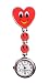 Produktbild Schwesternuhr Tigaheart Smiley Rot Clip + Batterie 1 Stück Krankenschwesteruhr Pulsuhr