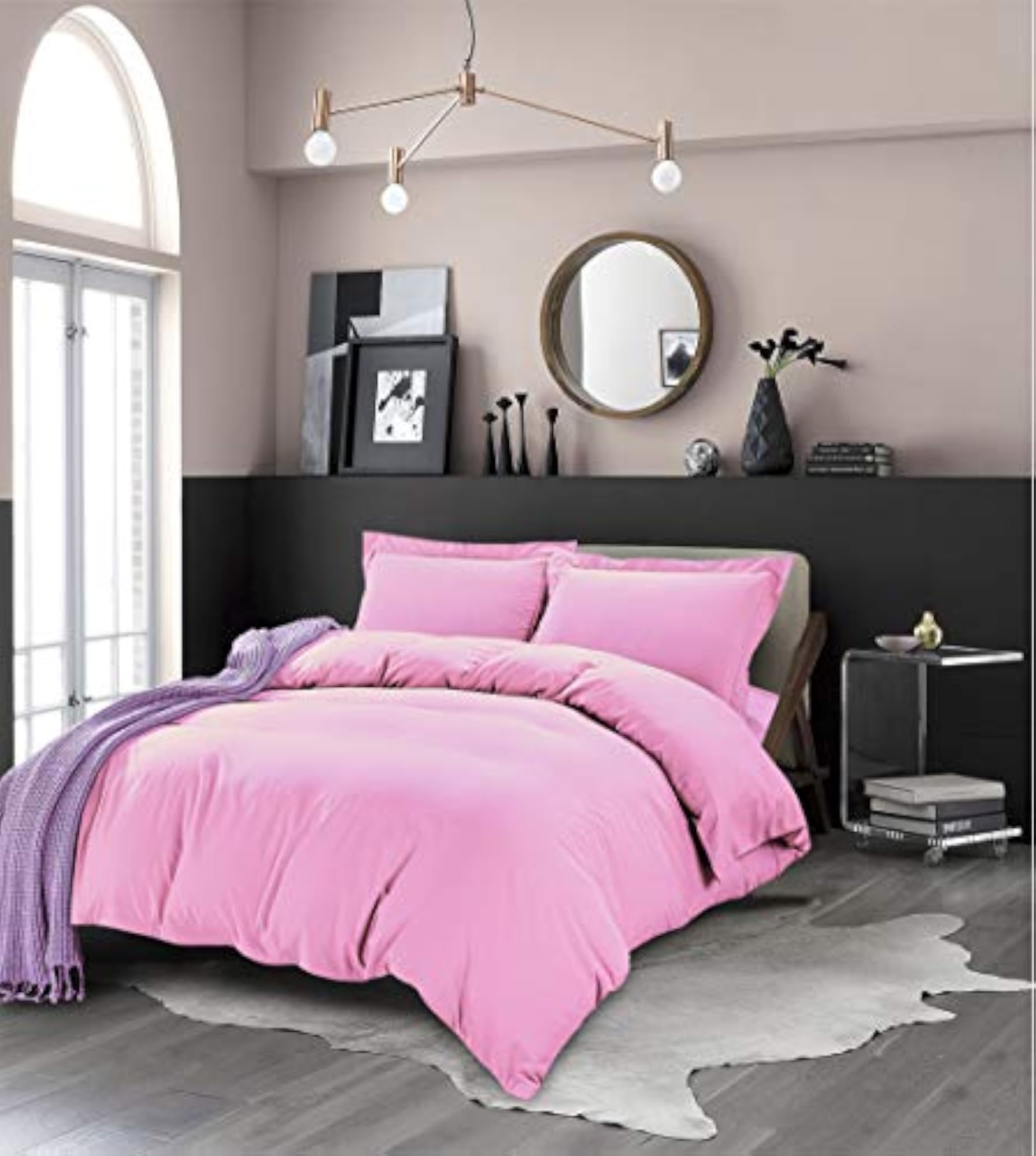 1500 Thread Count Egyptian Quality Duvet Cover Set, Light Pink