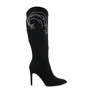 London Rag Becks Rhinestone Patterned Calf Boots