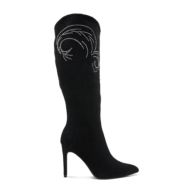 London Rag Becks Rhinestone Patterned Calf Boots