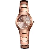RORIOS Orologio Minimalista da Coppia Orologi da Polso Uomo Donna Orologio Lavoro Analogico Quarzo Orologi 50M Impermeabile Acciaio Inossidabile da Donna Rosa Oro B